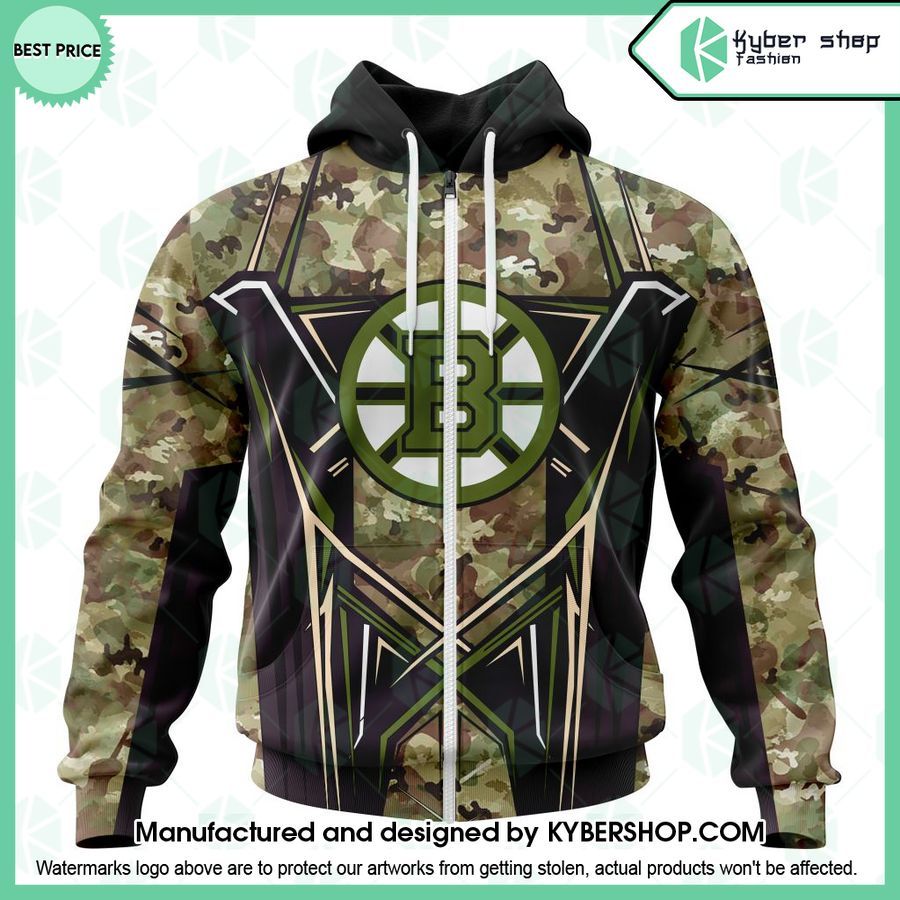 Boston Bruins Special Camo Color Design CUSTOM Hoodie
