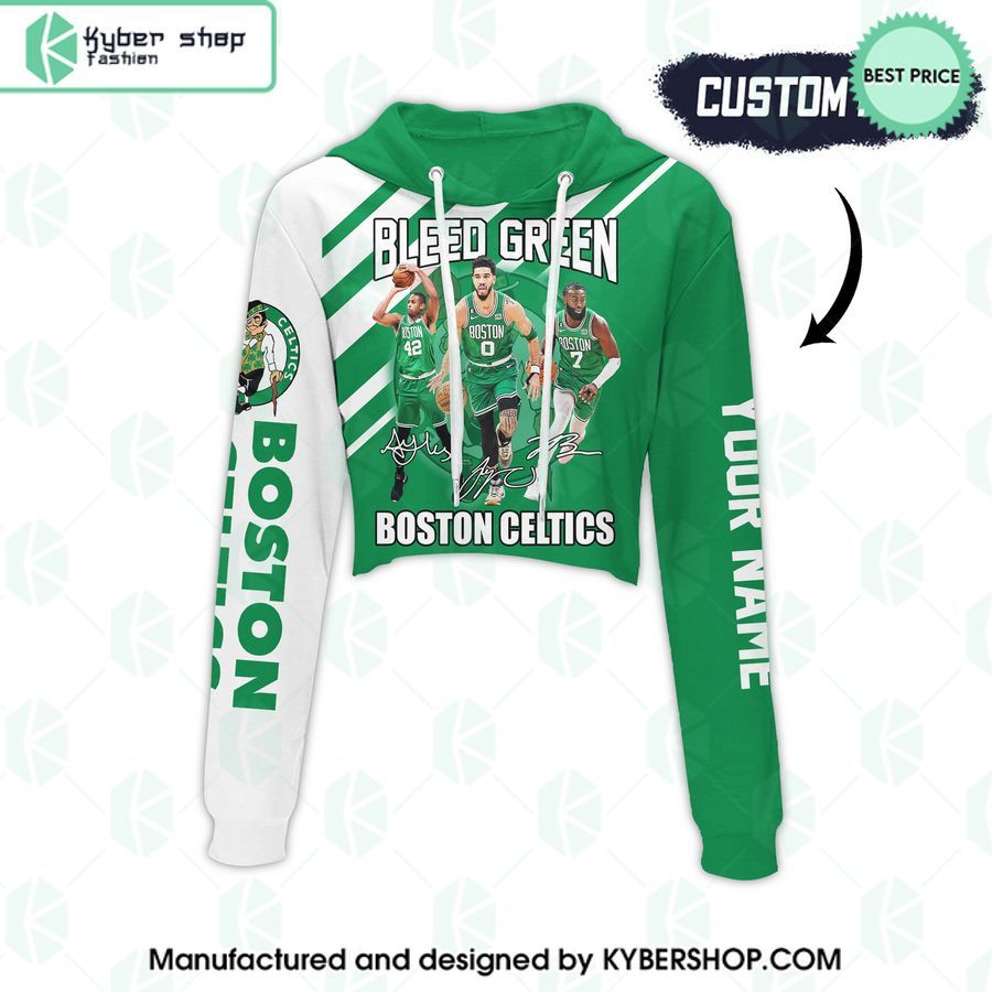Boston Celtics Bleed Green CUSTOM Crop Hoodie Leggings