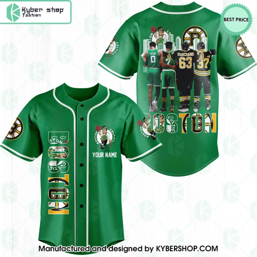 Boston Celtics Boston Bruins CUSTOM Baseball Jersey