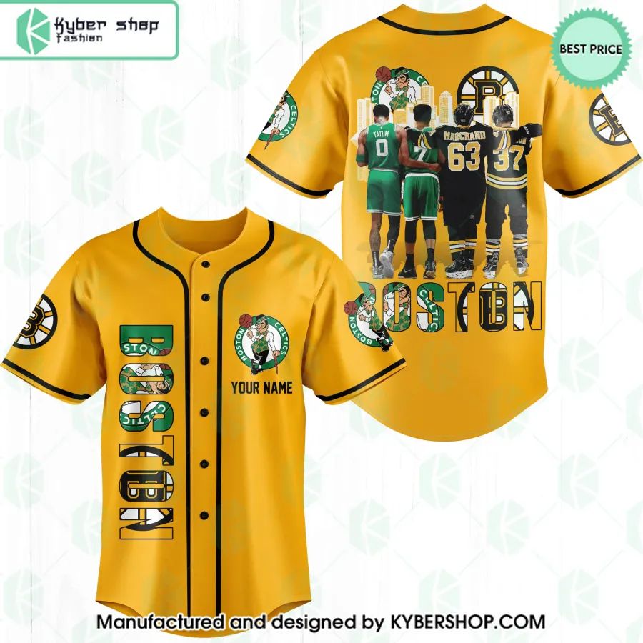 Boston Celtics Boston Bruins CUSTOM Baseball Jersey