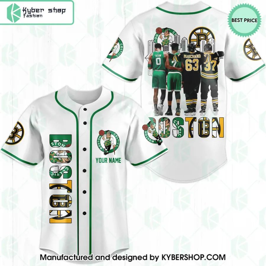 Boston Celtics Boston Bruins CUSTOM Baseball Jersey