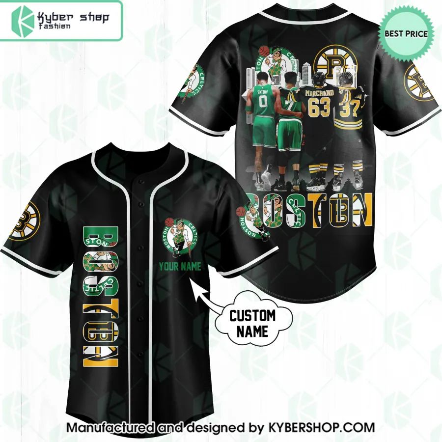 Boston Celtics Boston Bruins CUSTOM Baseball Jersey