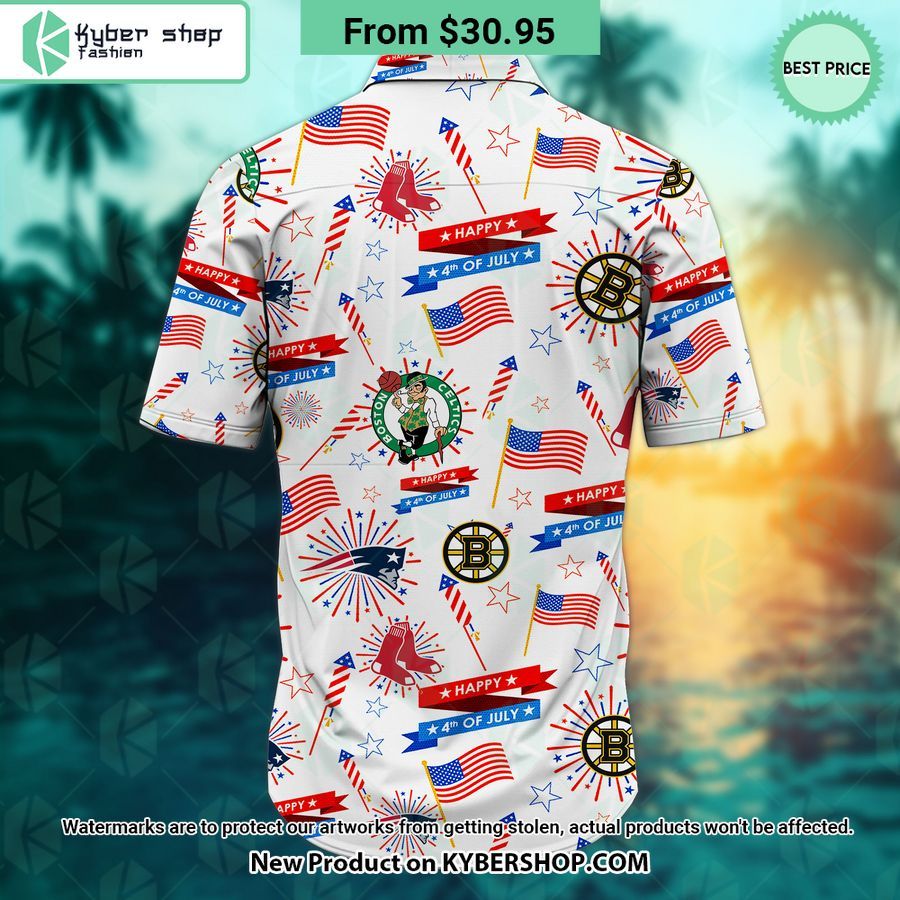 Boston Celtics Boston Red Sox Boston Bruins Happy 4th Of July Hawaiian Shirt