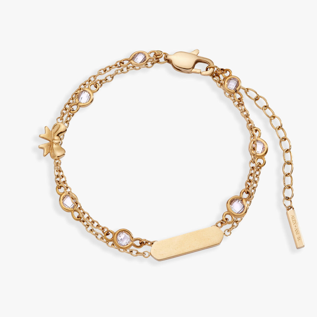 Bow Chain Double Strand Bracelet T-Shirts