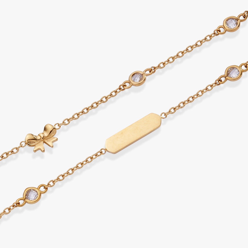 Bow Chain Double Strand Bracelet T-Shirts
