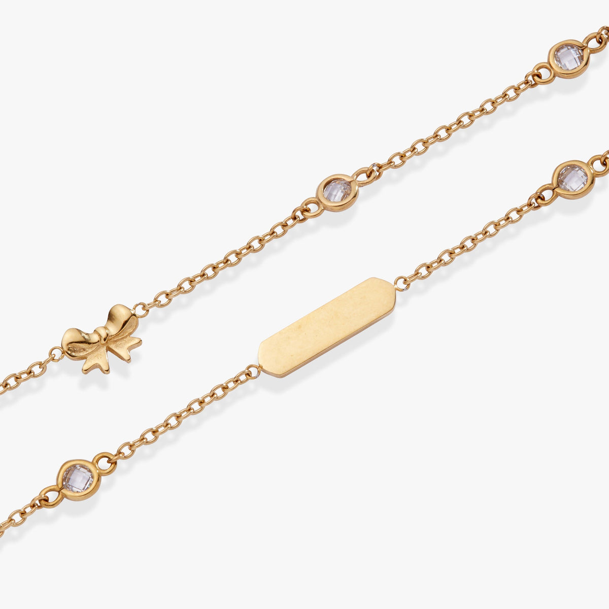 Bow Chain Double Strand Bracelet T-Shirts