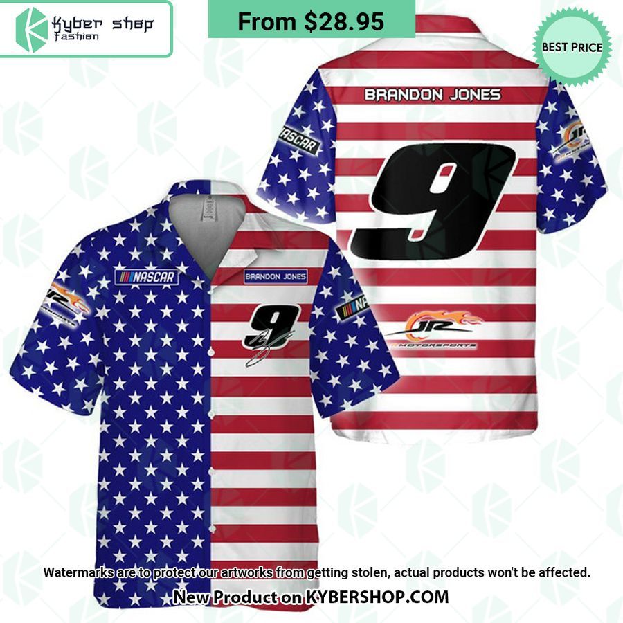 Brandon Jones NASCAR Racing Independence Day Hawaiian Shirt
