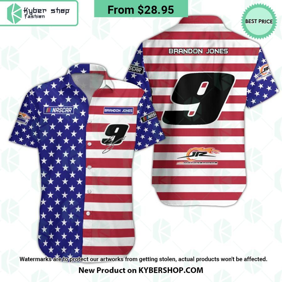 Brandon Jones NASCAR Racing Independence Day Hawaiian Shirt
