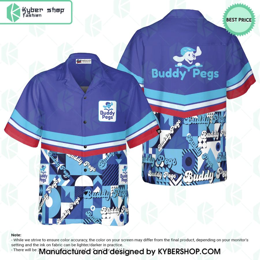 Buddy Pegs blue Hawaiian Shirt