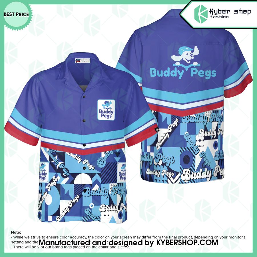 Buddy Pegs blue Hawaiian Shirt
