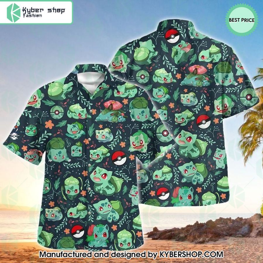 Bulbasaur Pattern Hawaiian Shirt Shorts