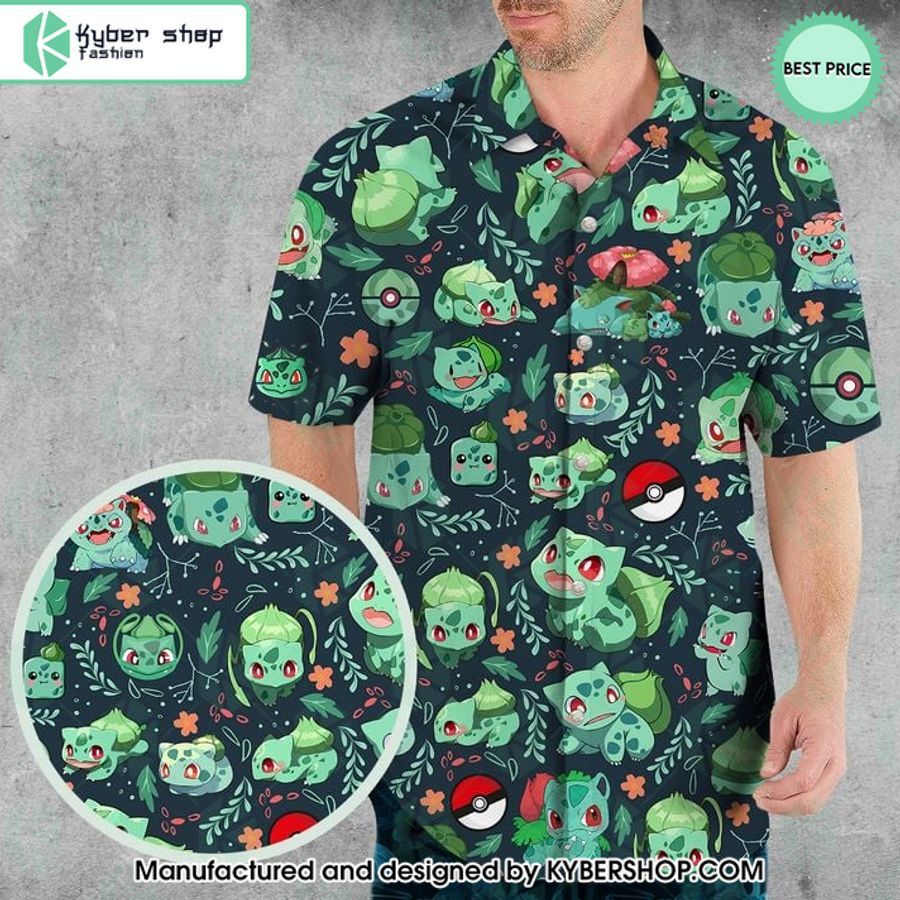 Bulbasaur Pattern Hawaiian Shirt Shorts
