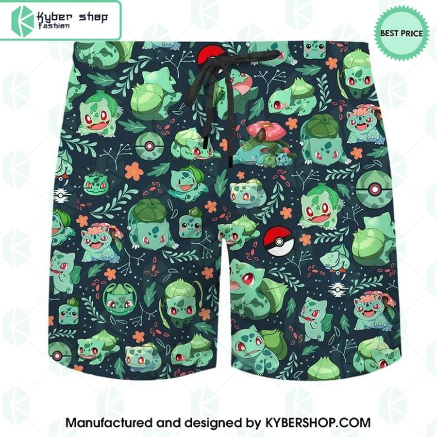 Bulbasaur Pattern Hawaiian Shirt Shorts