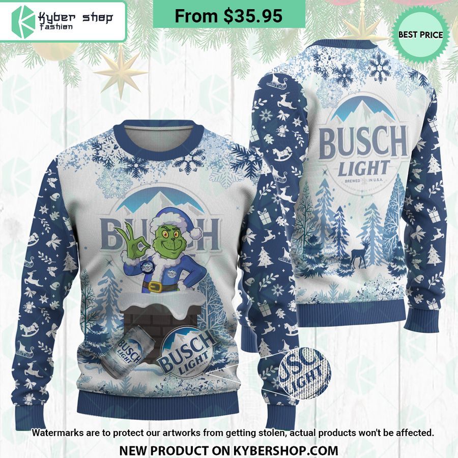 Busch Light Grinch Ugly Christmas Sweater
