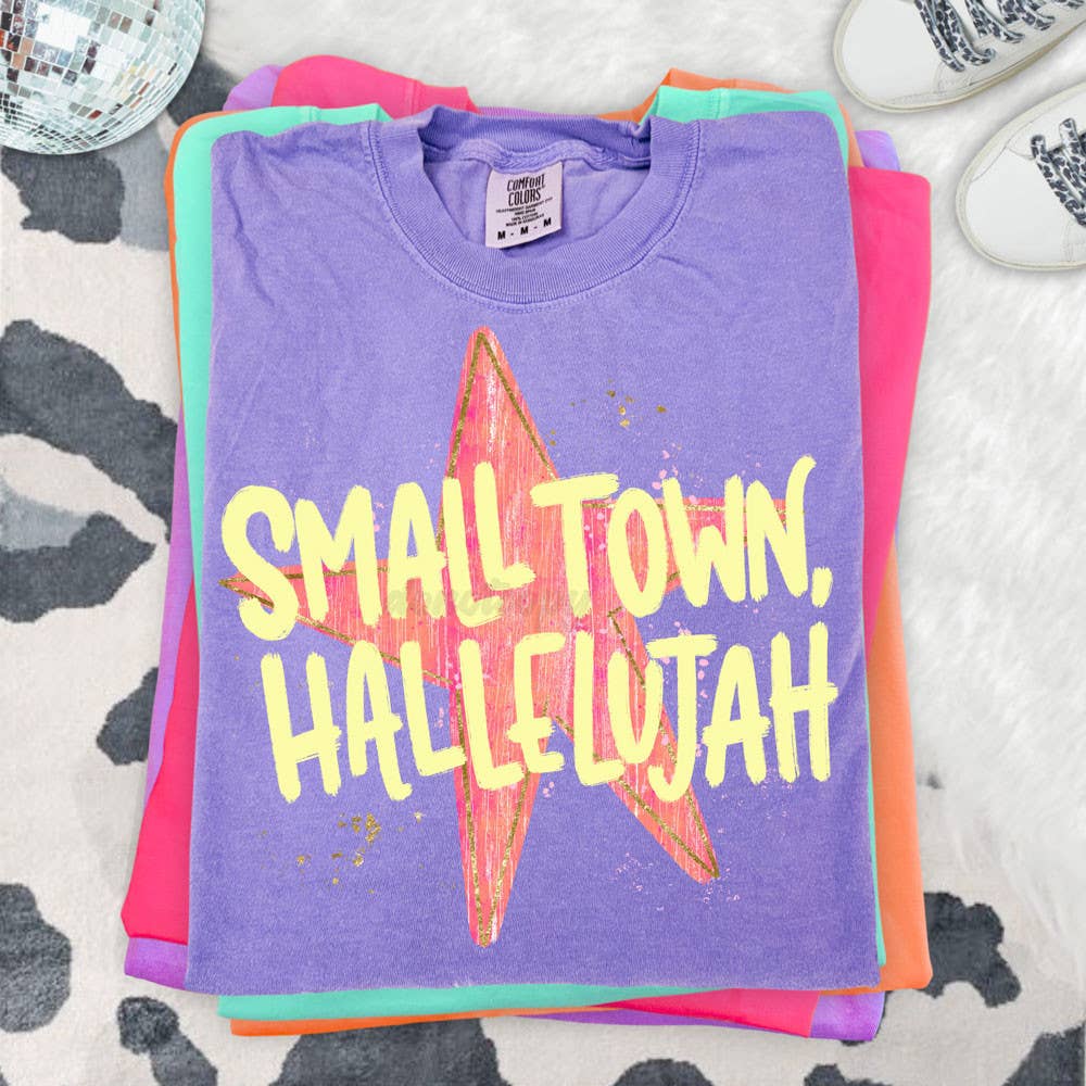Small Town Hallelujah Pink Star Tee
