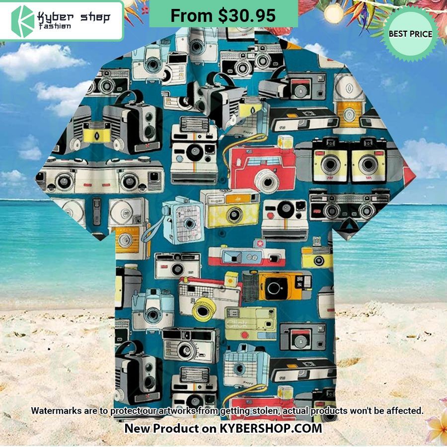Camera Print Hawaiian Shirt