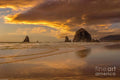Cannon Beach Sunset Print Unisex , , , Long Sleeve Tee