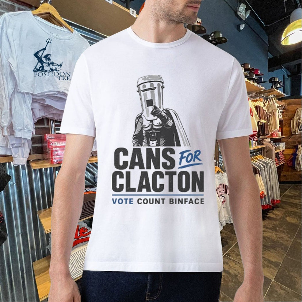 Cans For Clacton Vote Count Binface Funny Bin-head Political Campaign Graphic Uk Election Parody T-shirt