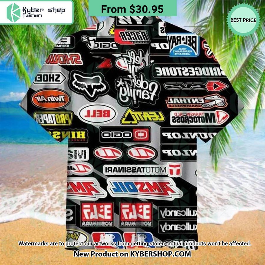 Car Motorcycle Label Hawaiian Shirt
