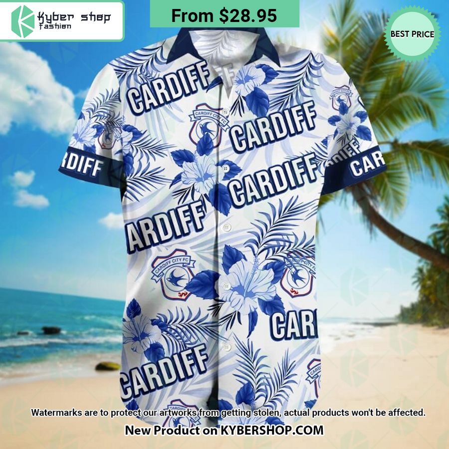 Cardiff City FC Floral Hawaiian Shirt and Shorts