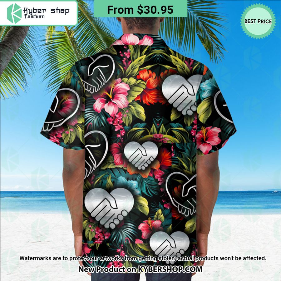 Caregiver Heart Handshake Hawaiian Shirt