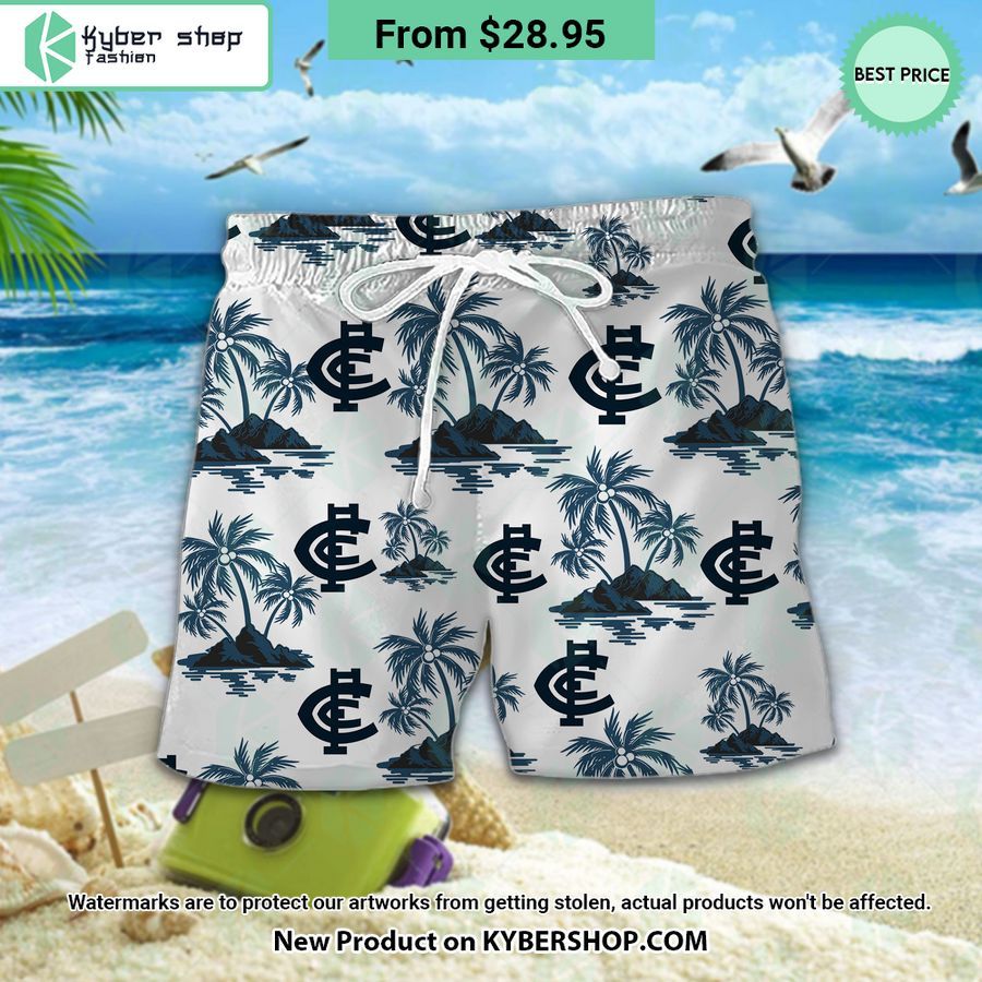 Carlton Football Club Hawaiian Shirt Shorts