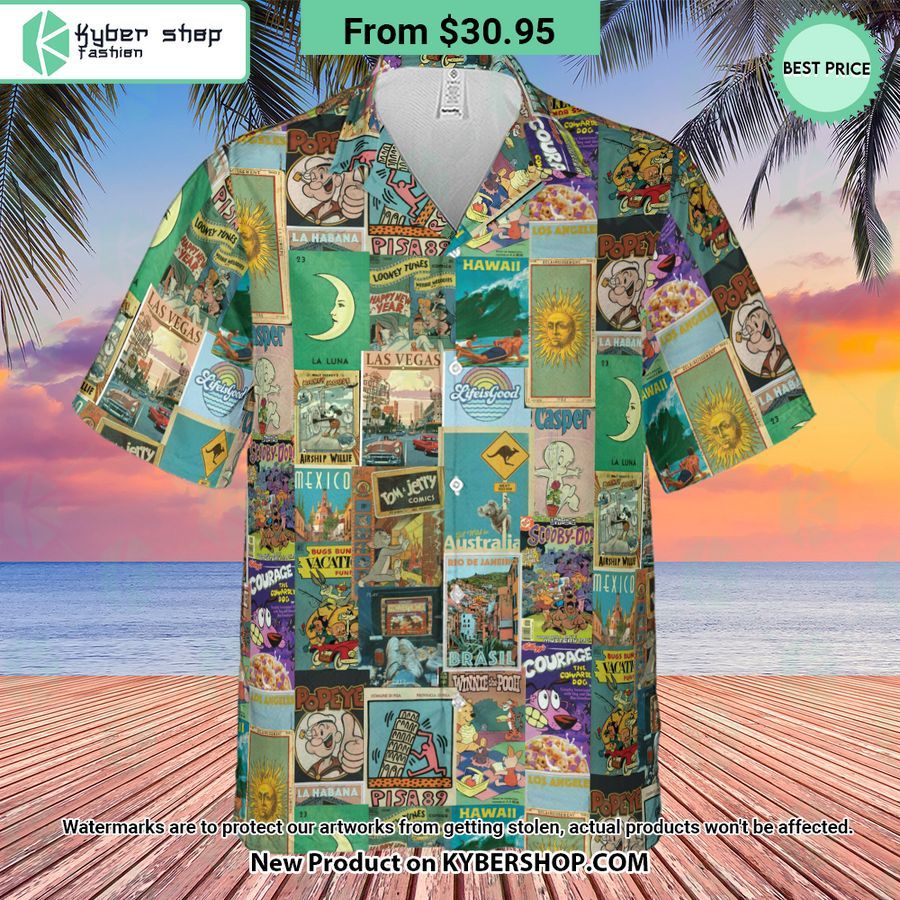 Cartoon Movie Posters in Vintage style Hawaiian Shirt