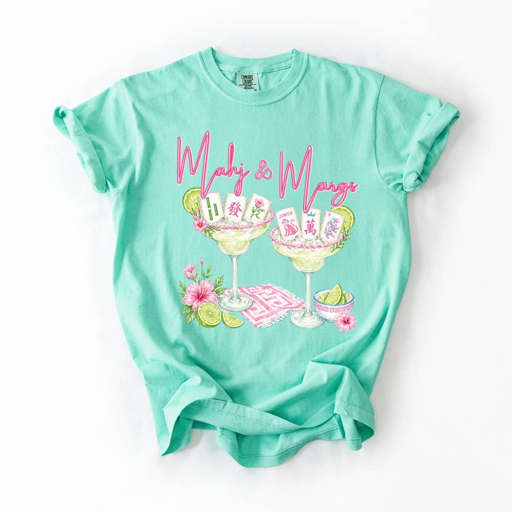 Mahj and Margs Comfort Colors Tee Mahjong Game Tiles