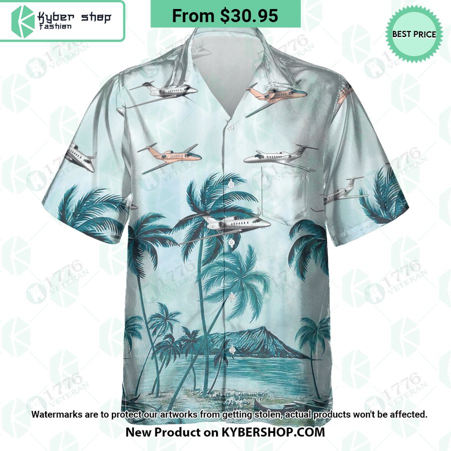Cessna Citation Jet Palm Hawaiian Shirt