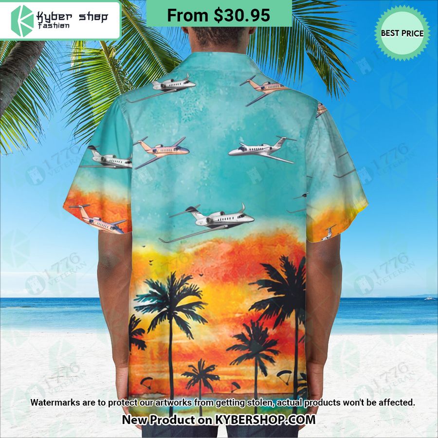 Cessna Citation Jet Sunset Hawaiian Shirt