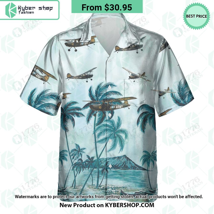 Cessna L-19 O-1 Bird Dog Palm Hawaiian Shirt