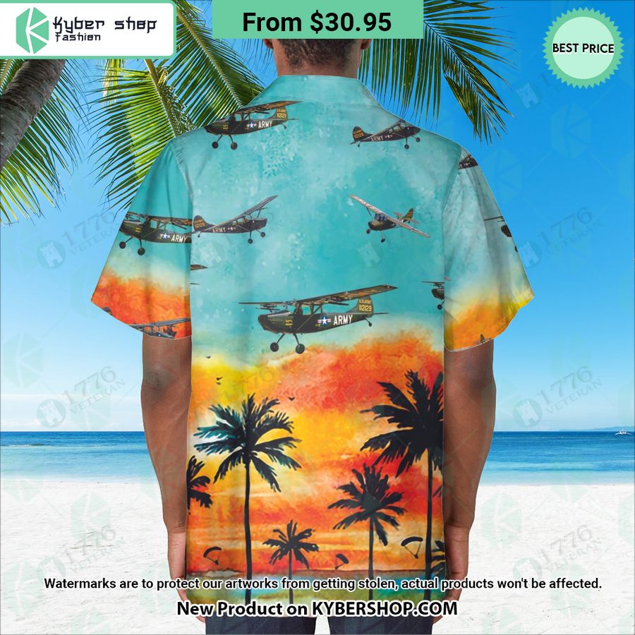 Cessna L-19 O-1 Bird Dog Sunset Hawaiian Shirt