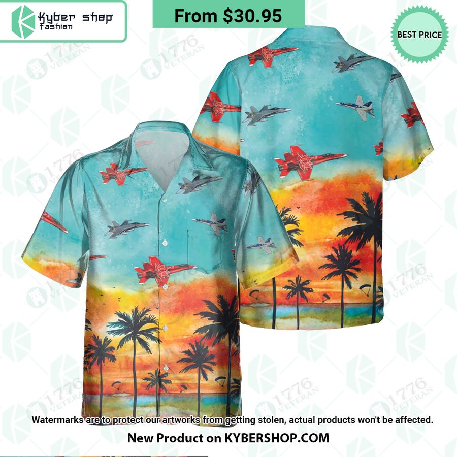 CF-18 Hornet Sunset Hawaiian Shirt