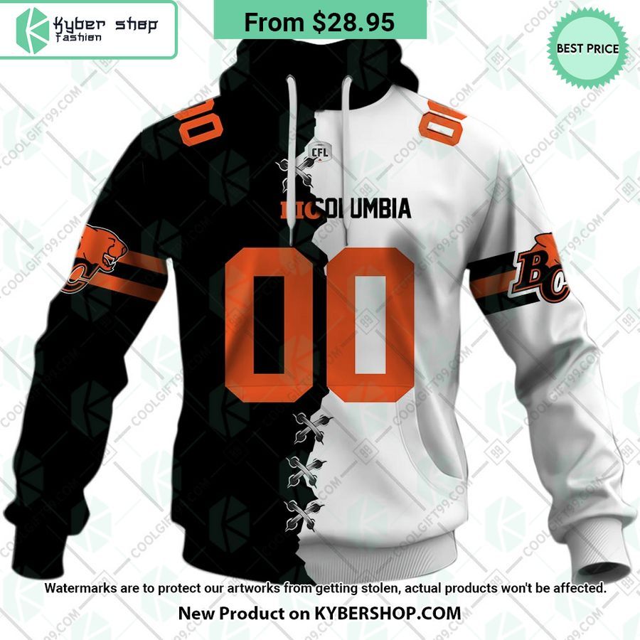 CFL BC Lions Mix Jersey CUSTOM Hoodie