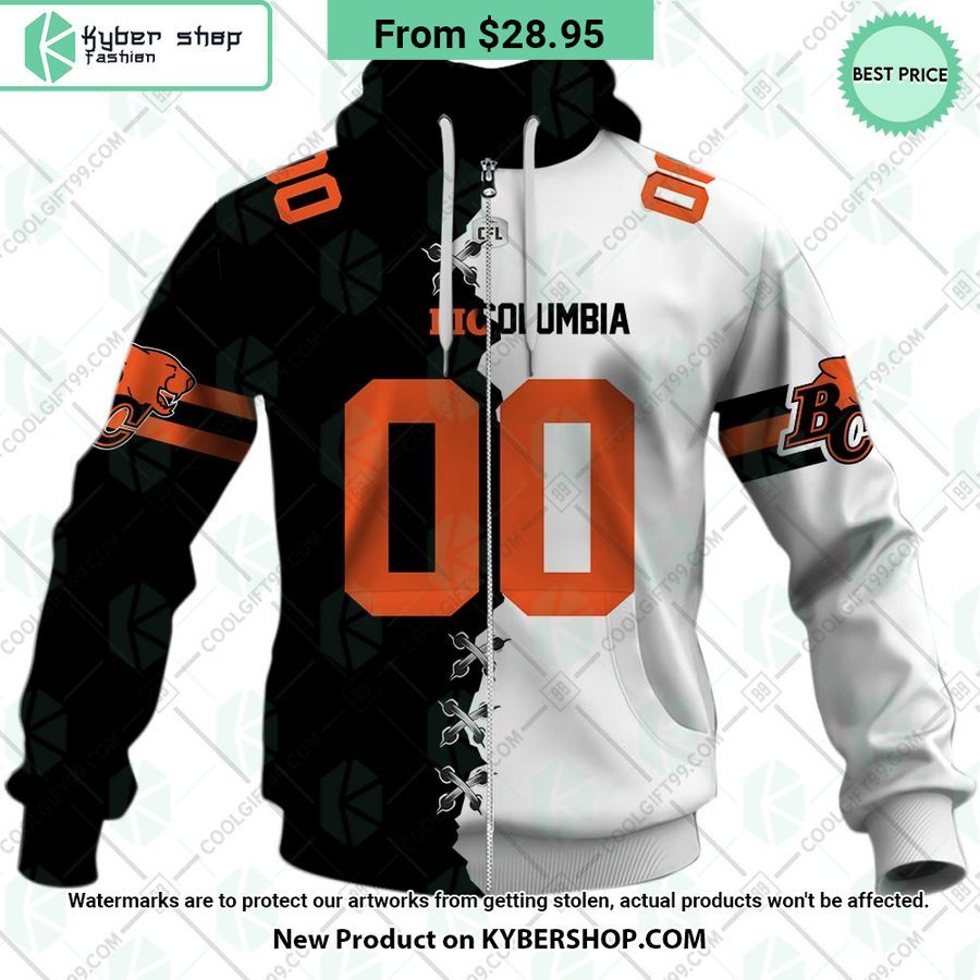 CFL BC Lions Mix Jersey CUSTOM Hoodie
