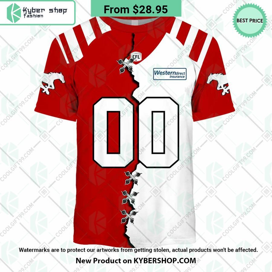 CFL Calgary Stampeders Mix Jersey CUSTOM Hoodie