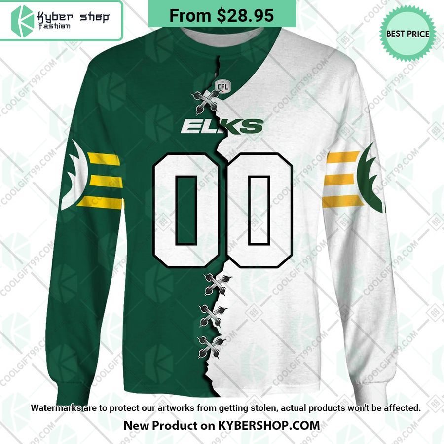 CFL Edmonton Elks Mix Jersey CUSTOM Hoodie