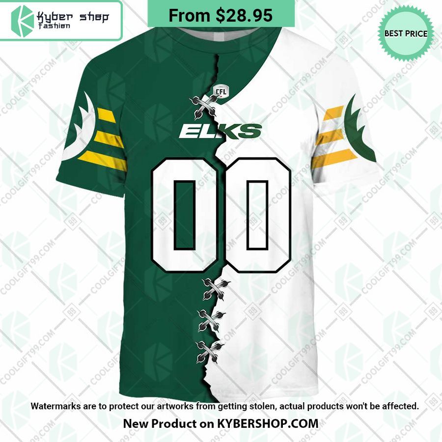 CFL Edmonton Elks Mix Jersey Style CUSTOM Hoodie