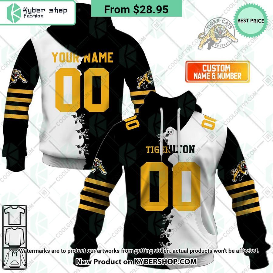 CFL Hamilton Tiger Cats Mix Jersey CUSTOM Hoodie