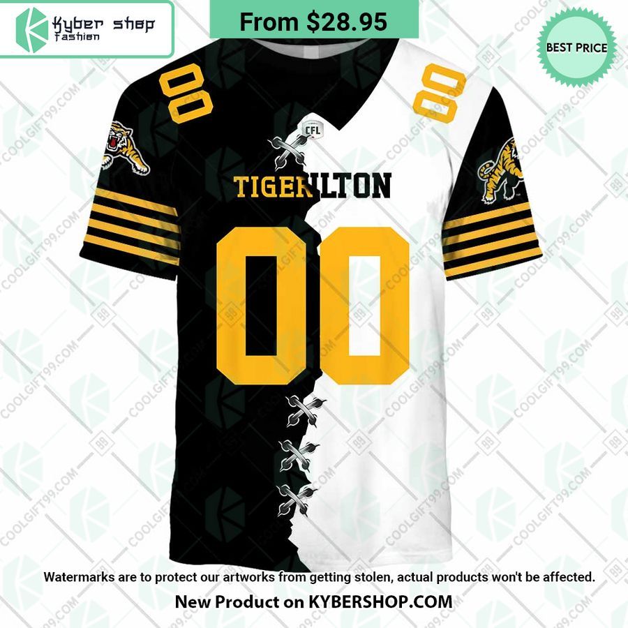 CFL Hamilton Tiger Cats Mix Jersey Style CUSTOM Hoodie