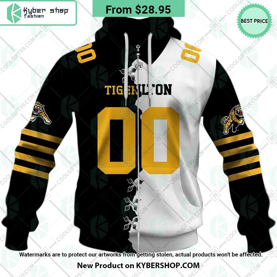 CFL Hamilton Tiger Cats Mix Jersey Style CUSTOM Hoodie