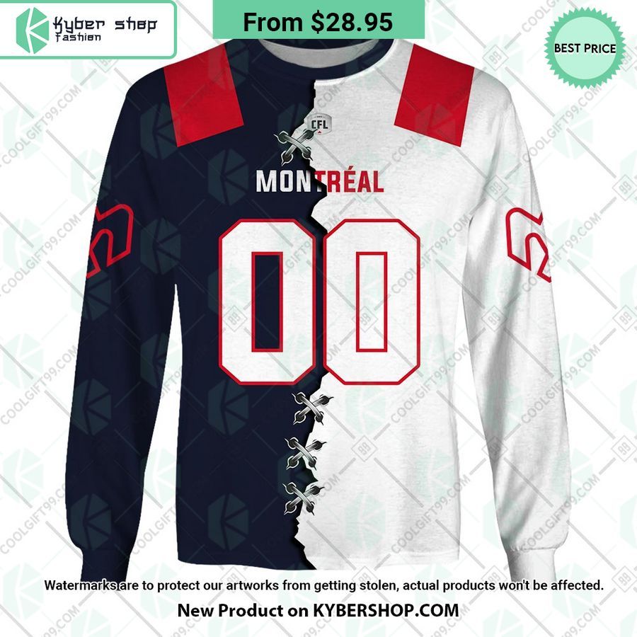 CFL Montreal Alouettes Mix Jersey CUSTOM Hoodie