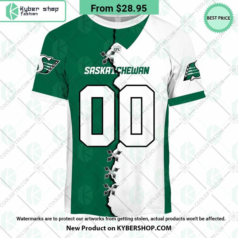 CFL Saskatchewan Roughriders Mix Jersey CUSTOM Hoodie