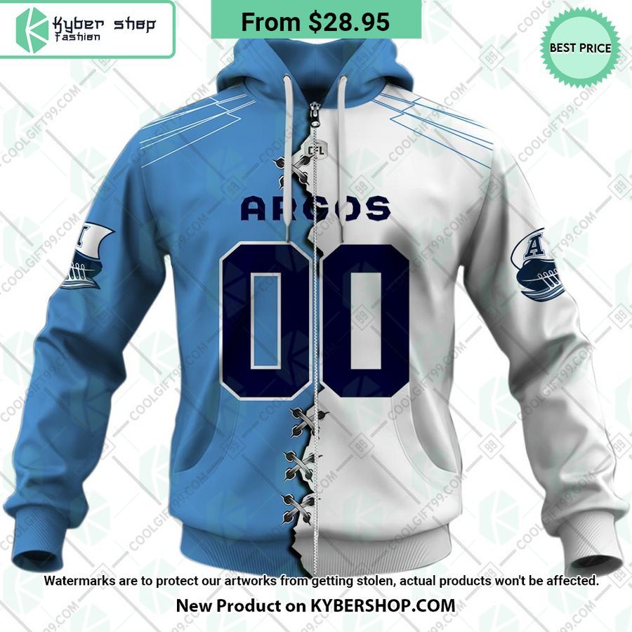 CFL Toronto Argonauts Mix Jersey CUSTOM Hoodie