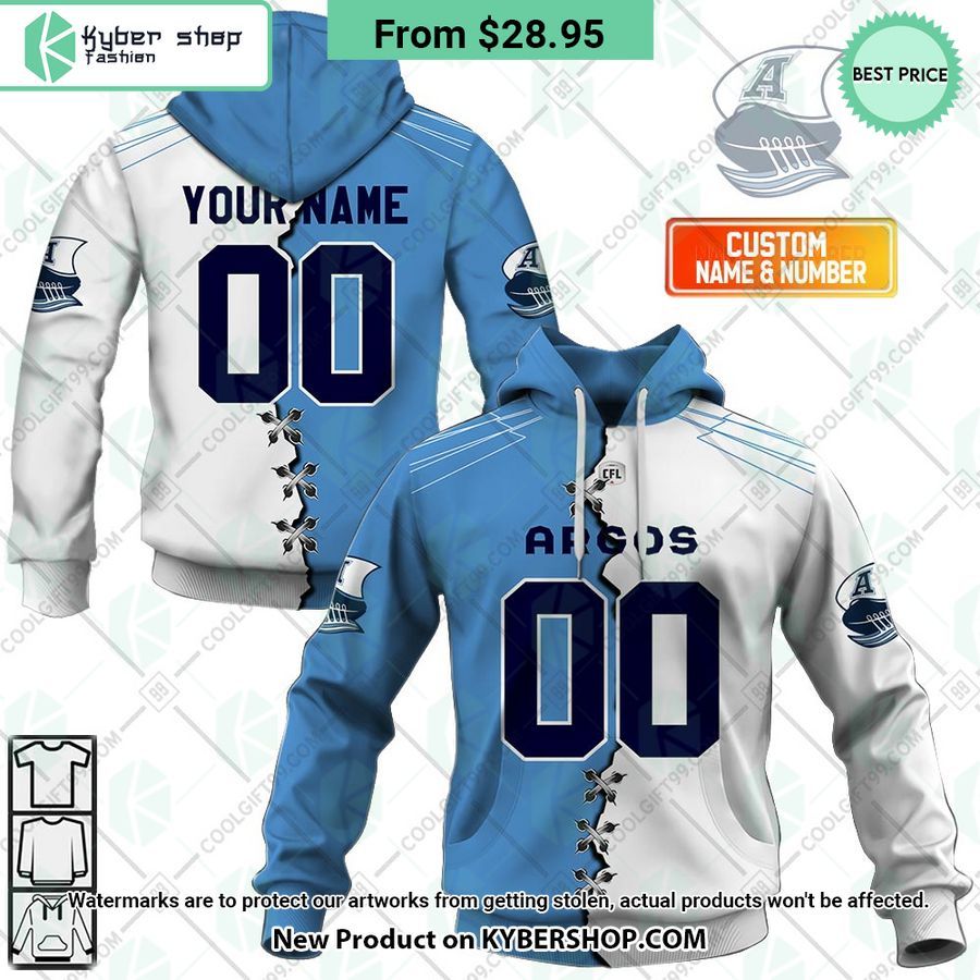 CFL Toronto Argonauts Mix Jersey Style CUSTOM Hoodie