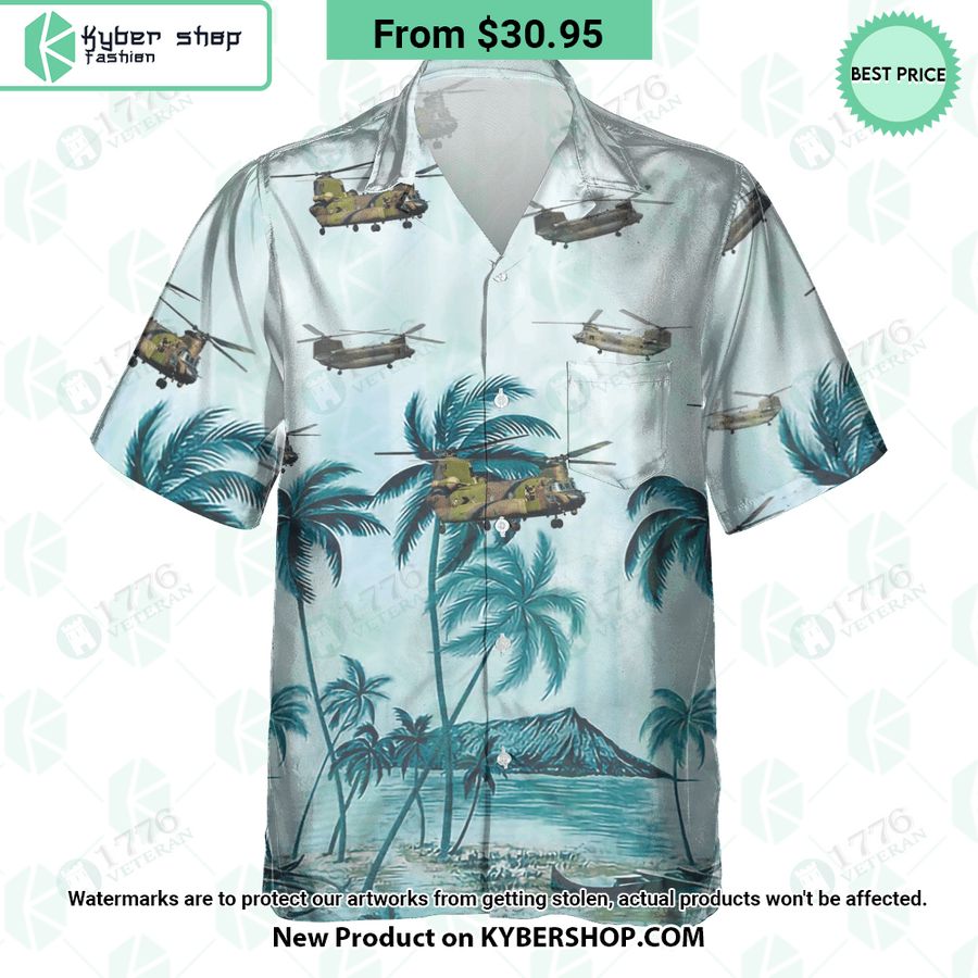 CH-147F Chinook Palm Hawaiian Shirt