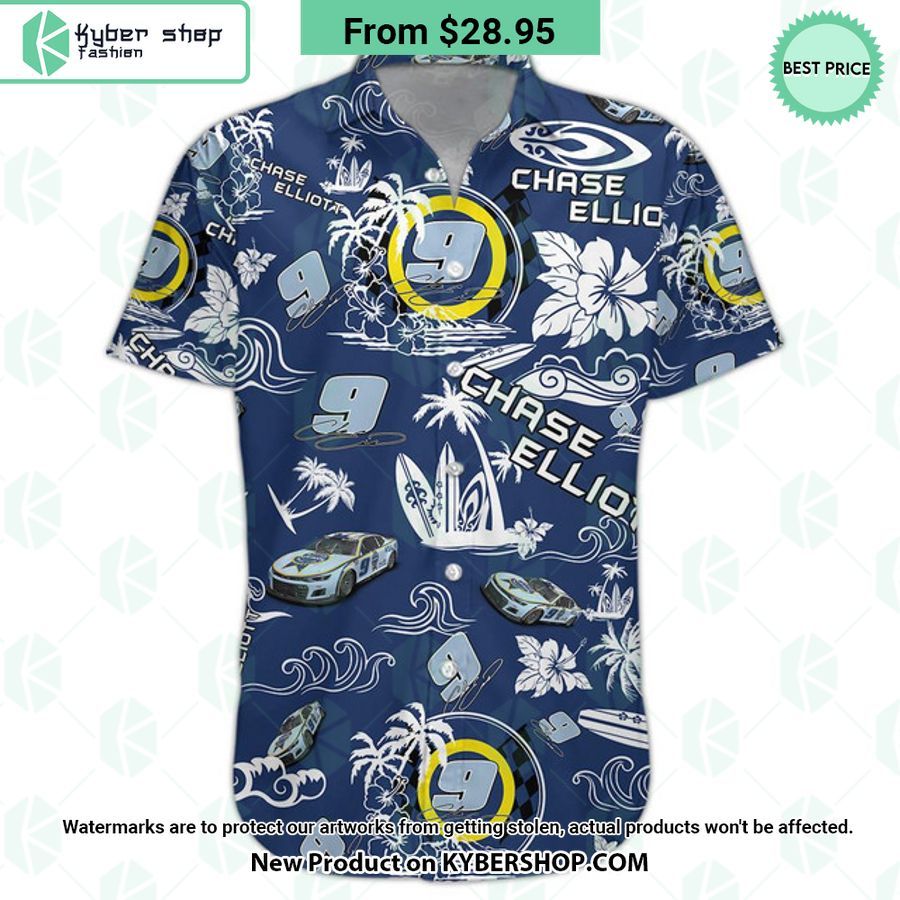 Chase Elliott NASCAR 2023 Kelley Blue Book Racing Hawaiian Shirt