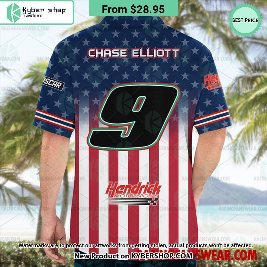 Chase Elliott NASCAR Racing Eagle Independence Day Hawaiian Shirt