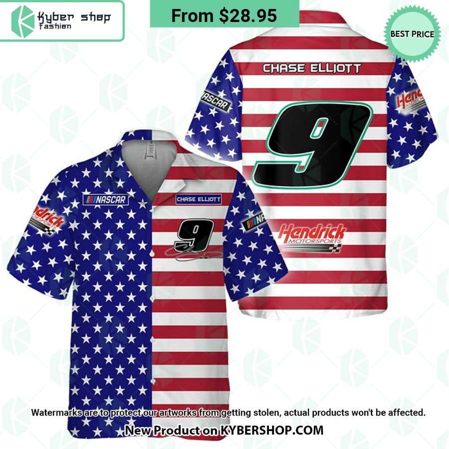 Chase Elliott NASCAR Racing Independence Day Hawaiian Shirt