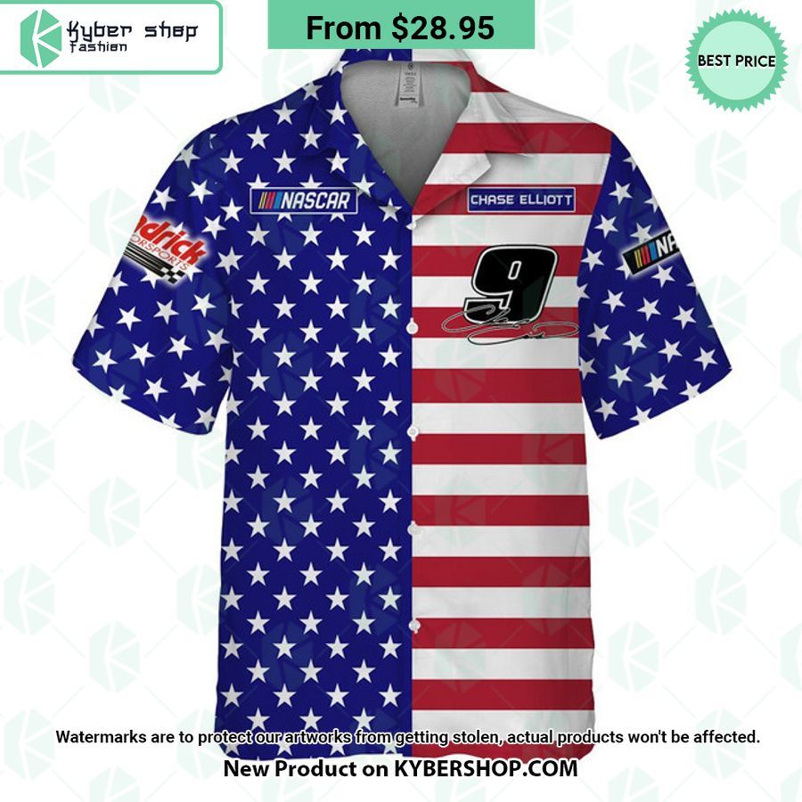 Chase Elliott NASCAR Racing Independence Day Hawaiian Shirt